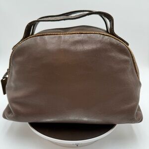 Borbonese-Authentic- Dome Bag Leather Brown